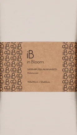 in Bloom satiinipussilakanasetti 150x210+50x60cm beige