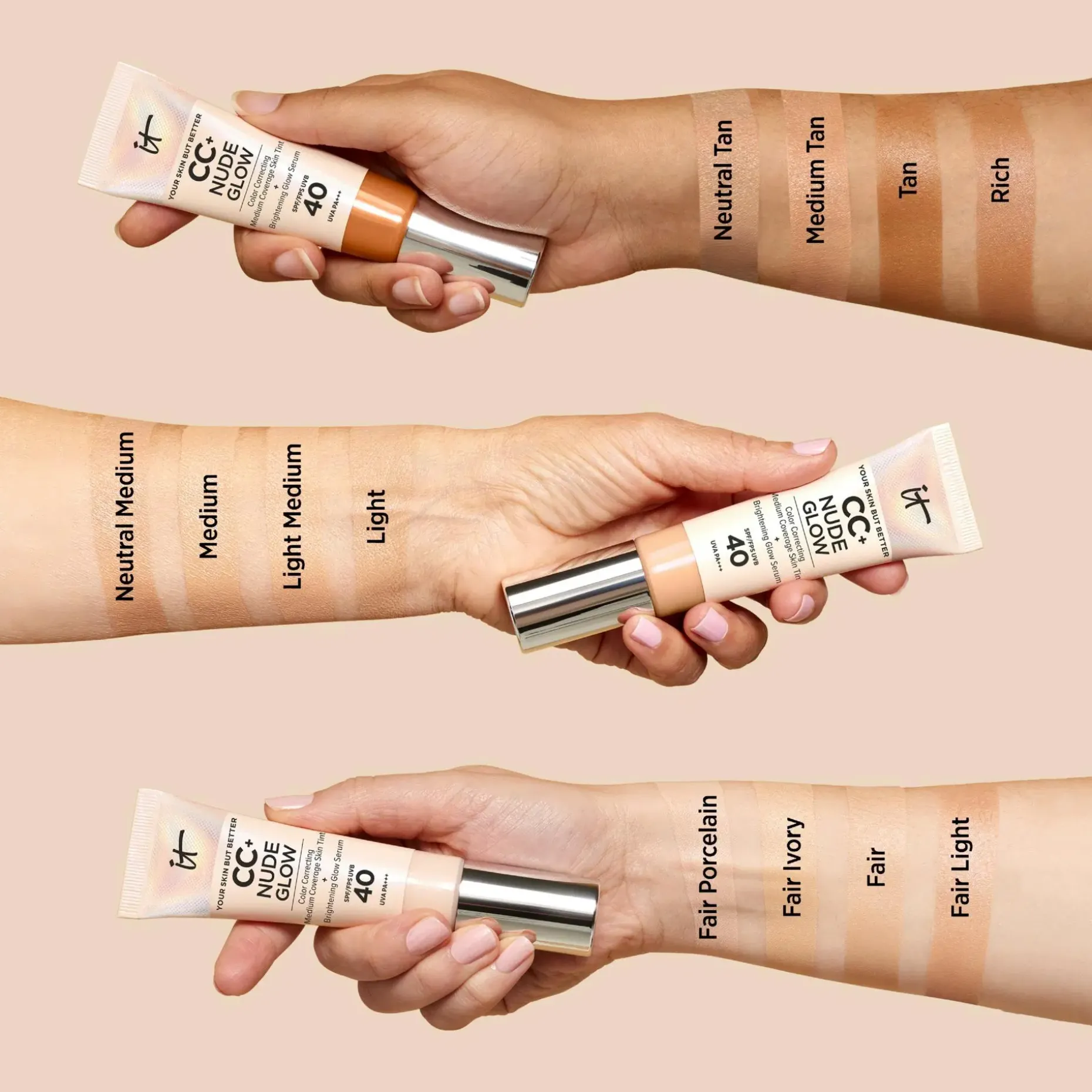 IT Cosmetics CC+ Nude Glow SPF 40 meikkivoide 32 ml