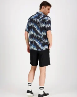 J.Lindeberg Elio Linen printed shirt lyhythihainen kauluspaita