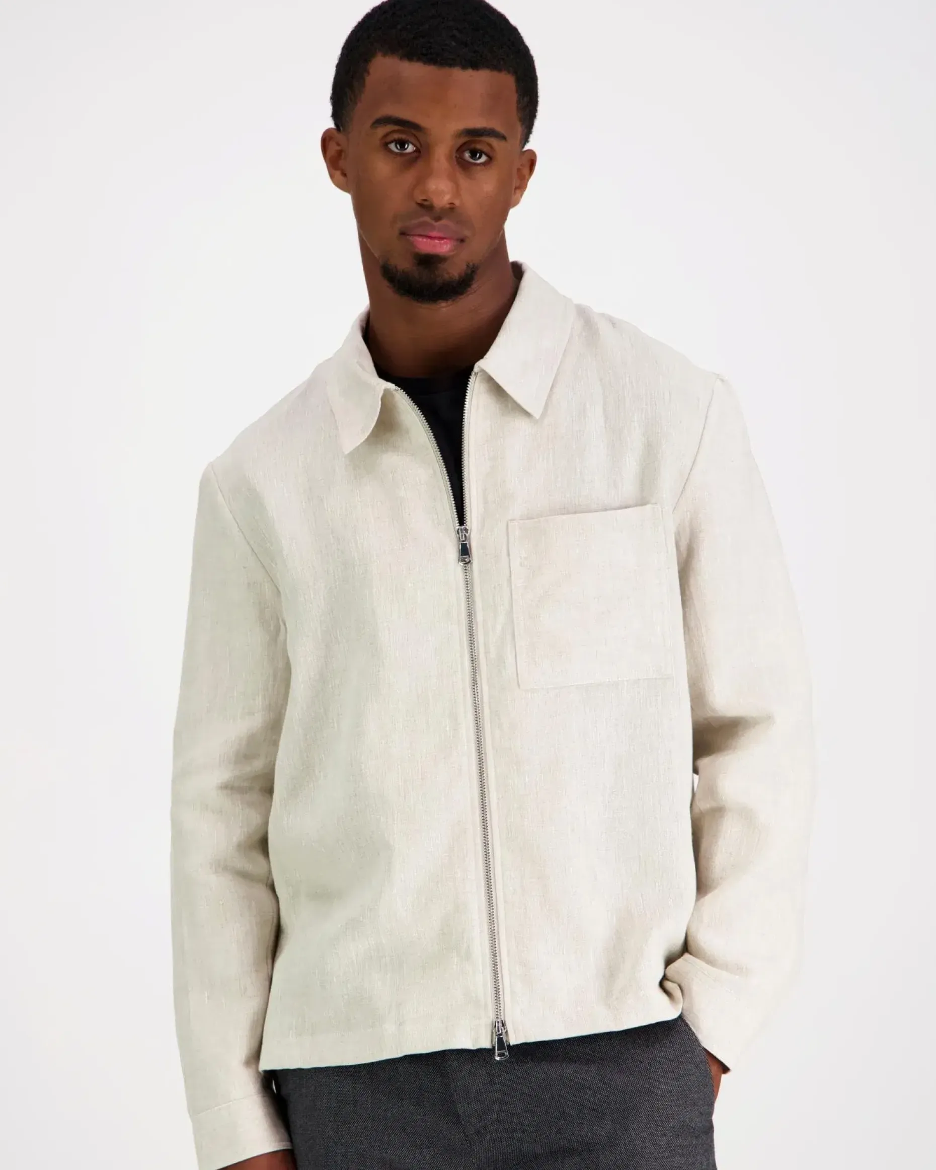 J.Lindeberg Julius drape linen overshirt paitatakki