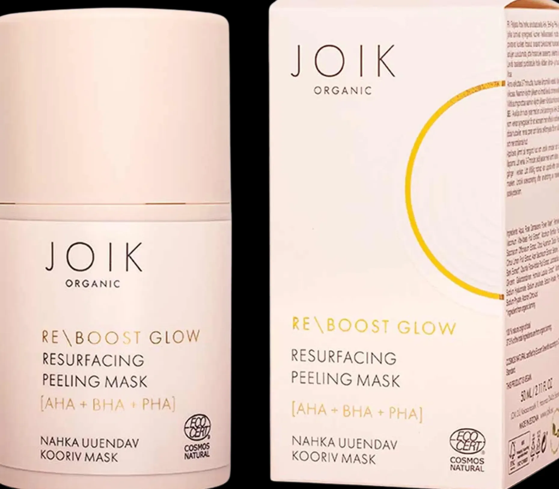 JOIK Organic Re-boost Glow AHA+BHA+PHA Resurfacing Peeling Mask Kuoriva kasvonaamio 50 ml