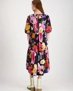 Kaiko Wild Lea Tiered midi mekko