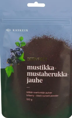 Kaskein Berryfect mustikka-mustaherukkajauhe, ilmakuivattu, lisäaineeton 100 g