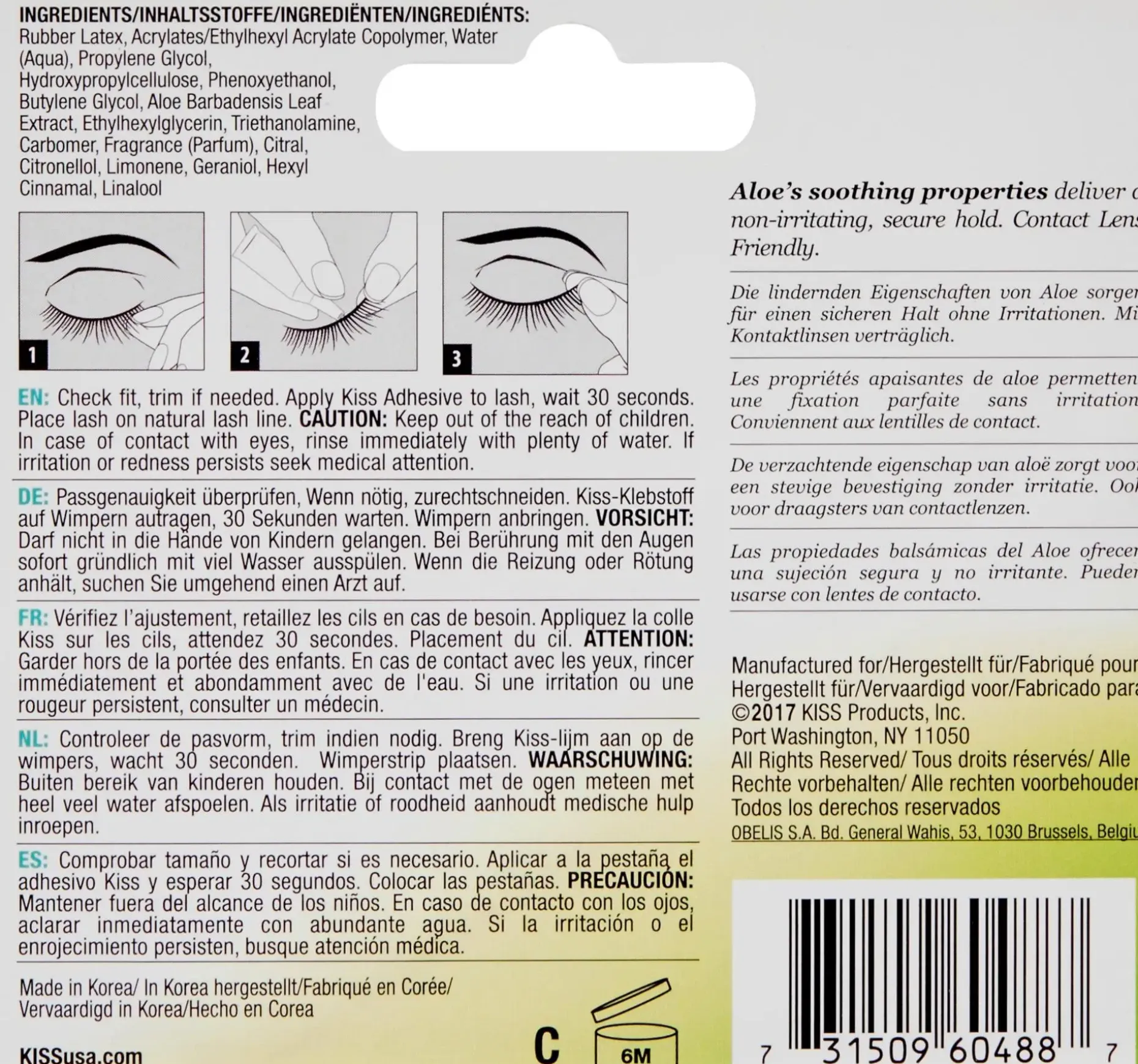 Kiss Strip Lash Glue ripsiliima kirkas 7g