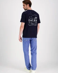 Knowledge cotton apparel Regenerative Organic Cotton Back Print T-Shirt GOTS t-paita