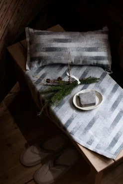 Lapuan Kankurit Hohto saunatyyny valko-harmaa pellava-puuvilla