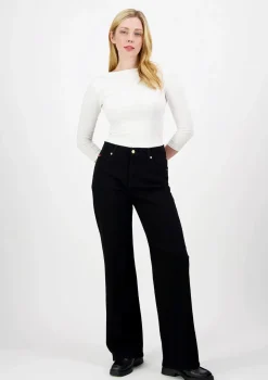 Lee Cooper LC ISA 2287 mustat Wide leg regular fit farkut