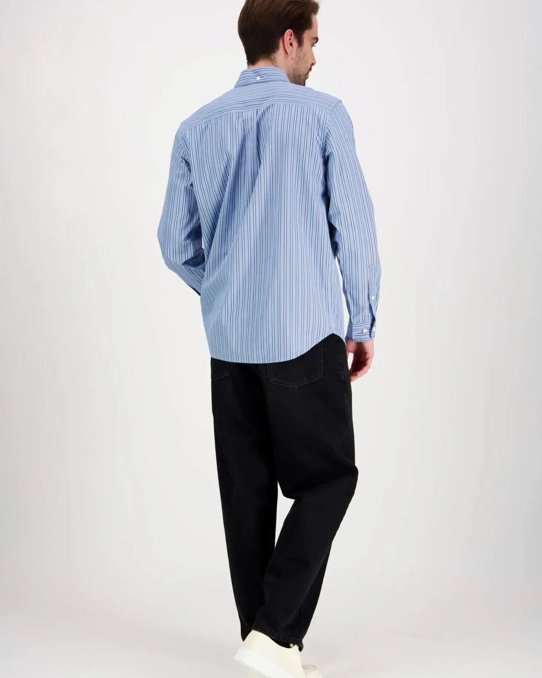 Les Deux Kent Stripe Poplin Shirt kauluspaita