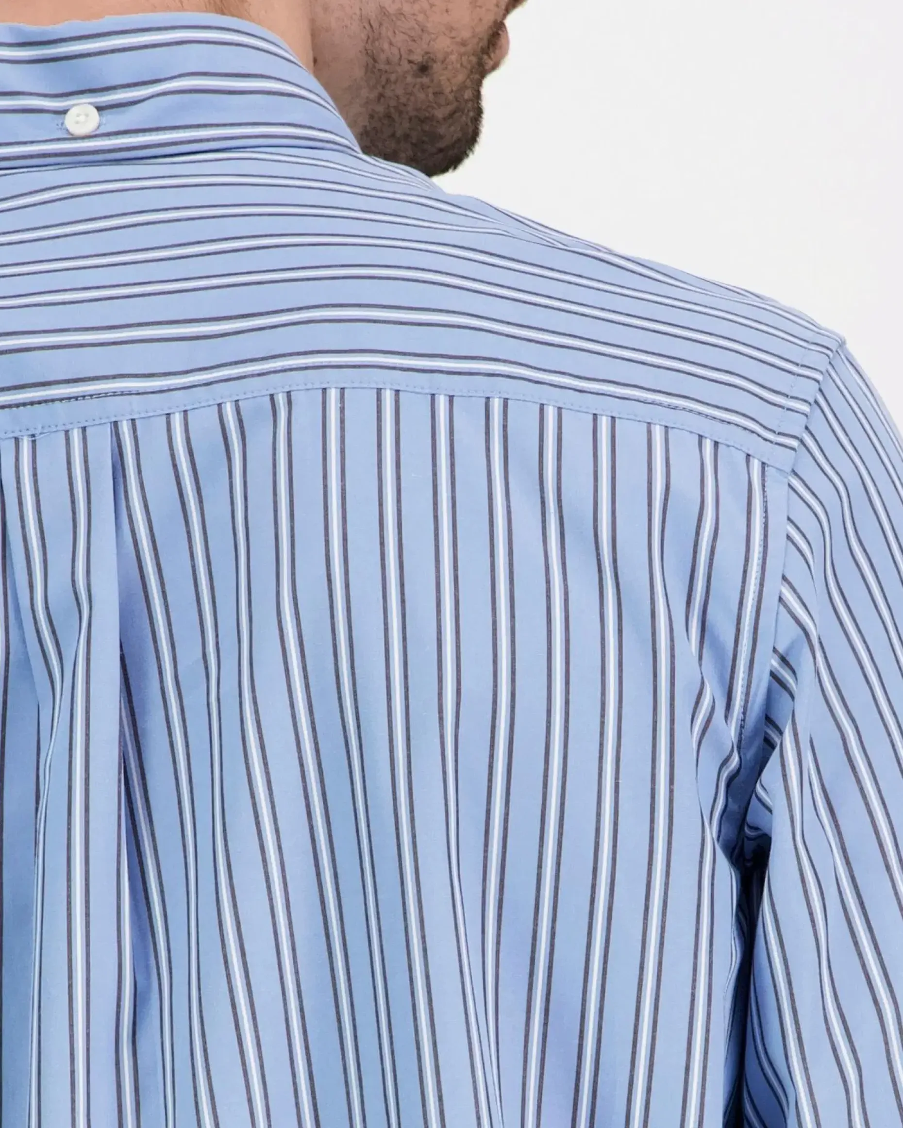 Les Deux Kent Stripe Poplin Shirt kauluspaita