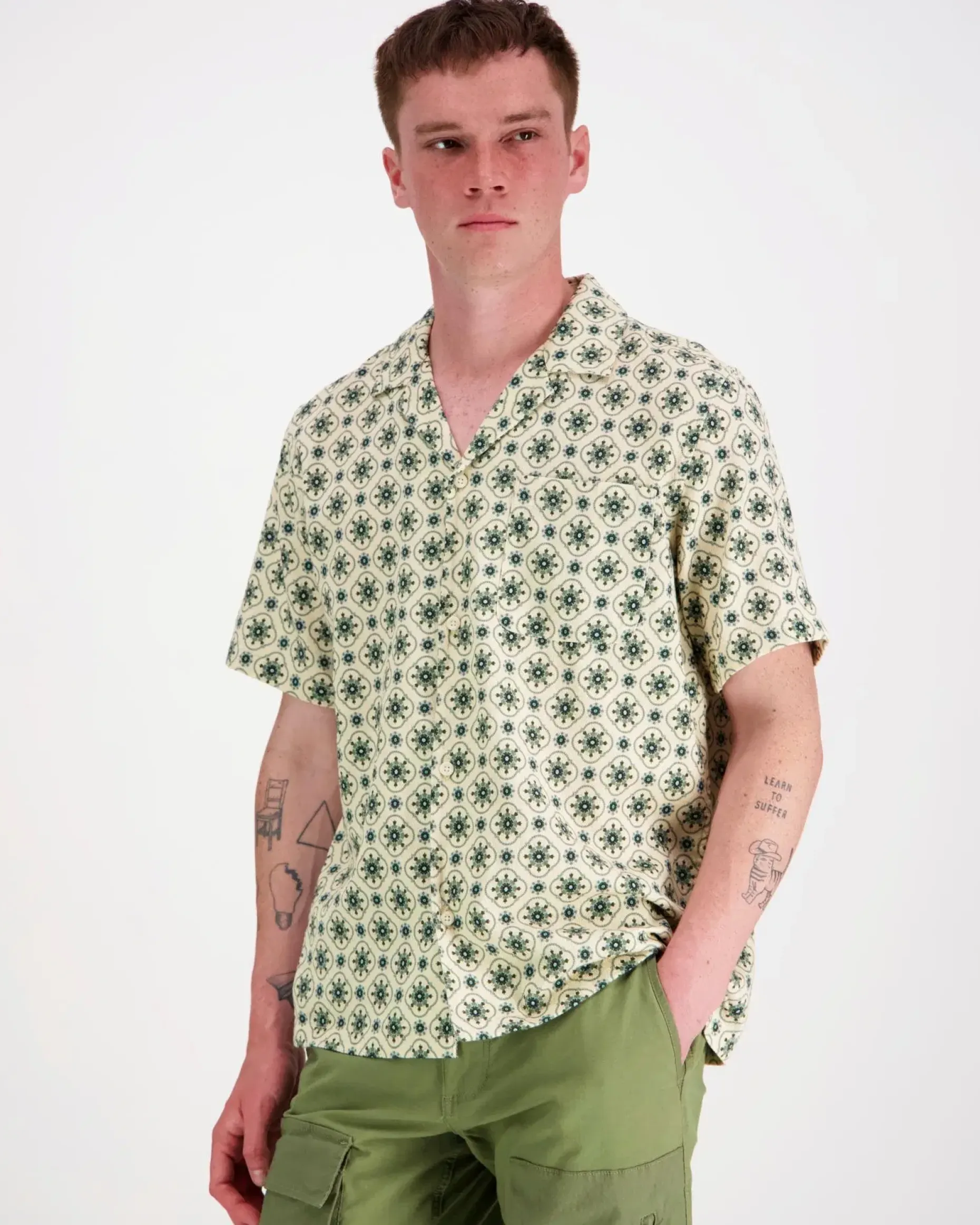 Les Deux Lukas AOP Tapestry SS Shirt kauluspaita