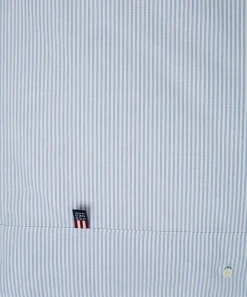 Lexington Pin Point pussilakana sininen/valkoinen 220x220cm