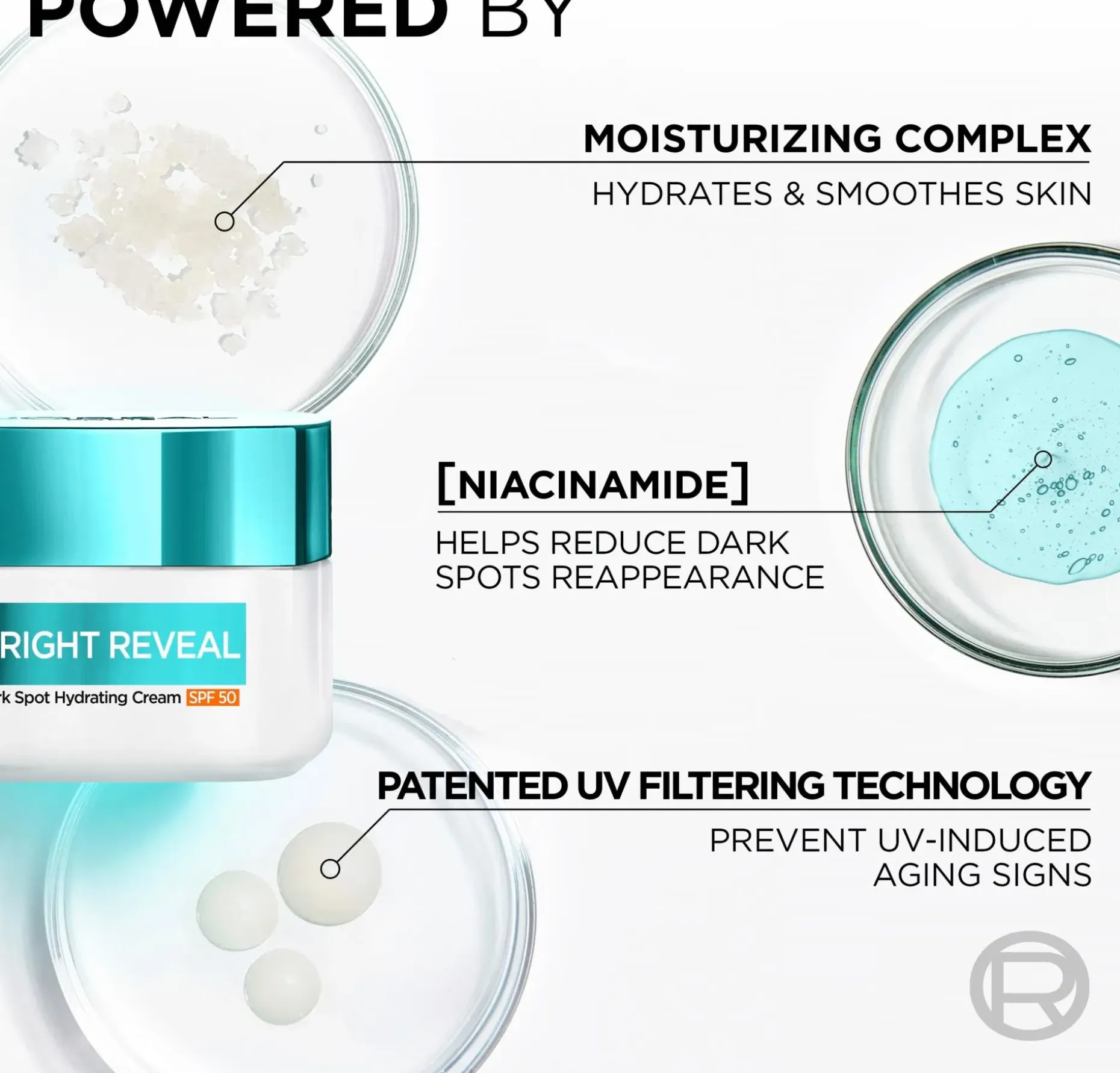 L'Oréal Paris Bright Reveal Niacinamide Dark Spot Hydrating Cream SK 50 päivävoide 50ml