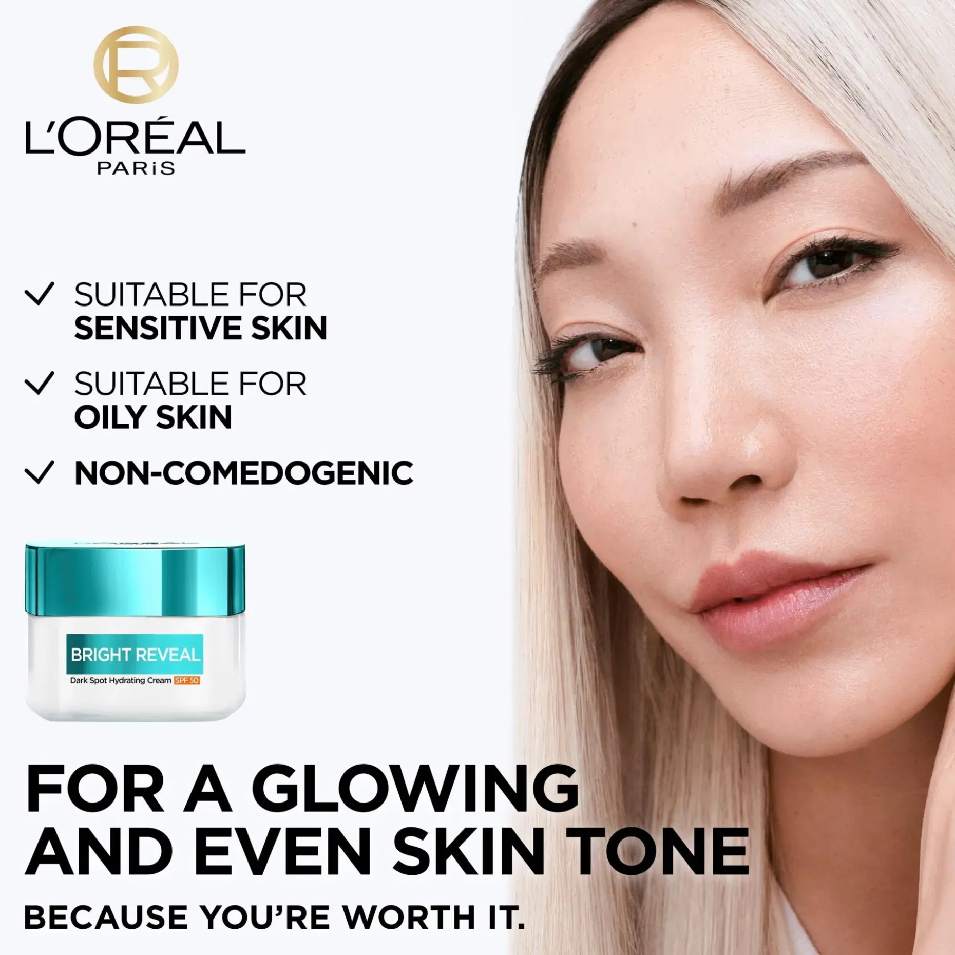 L'Oréal Paris Bright Reveal Niacinamide Dark Spot Hydrating Cream SK 50 päivävoide 50ml