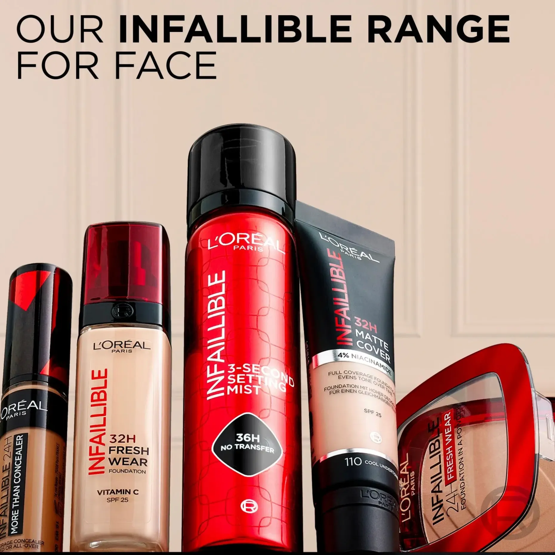 L'Oréal Paris Infaillible 24H Fresh Wear meikkipuuteri 9 g