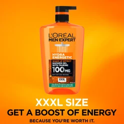 L'Oréal Paris Men Expert Hydra Energetic suihkugeeli normaalille iholle 1000 ml