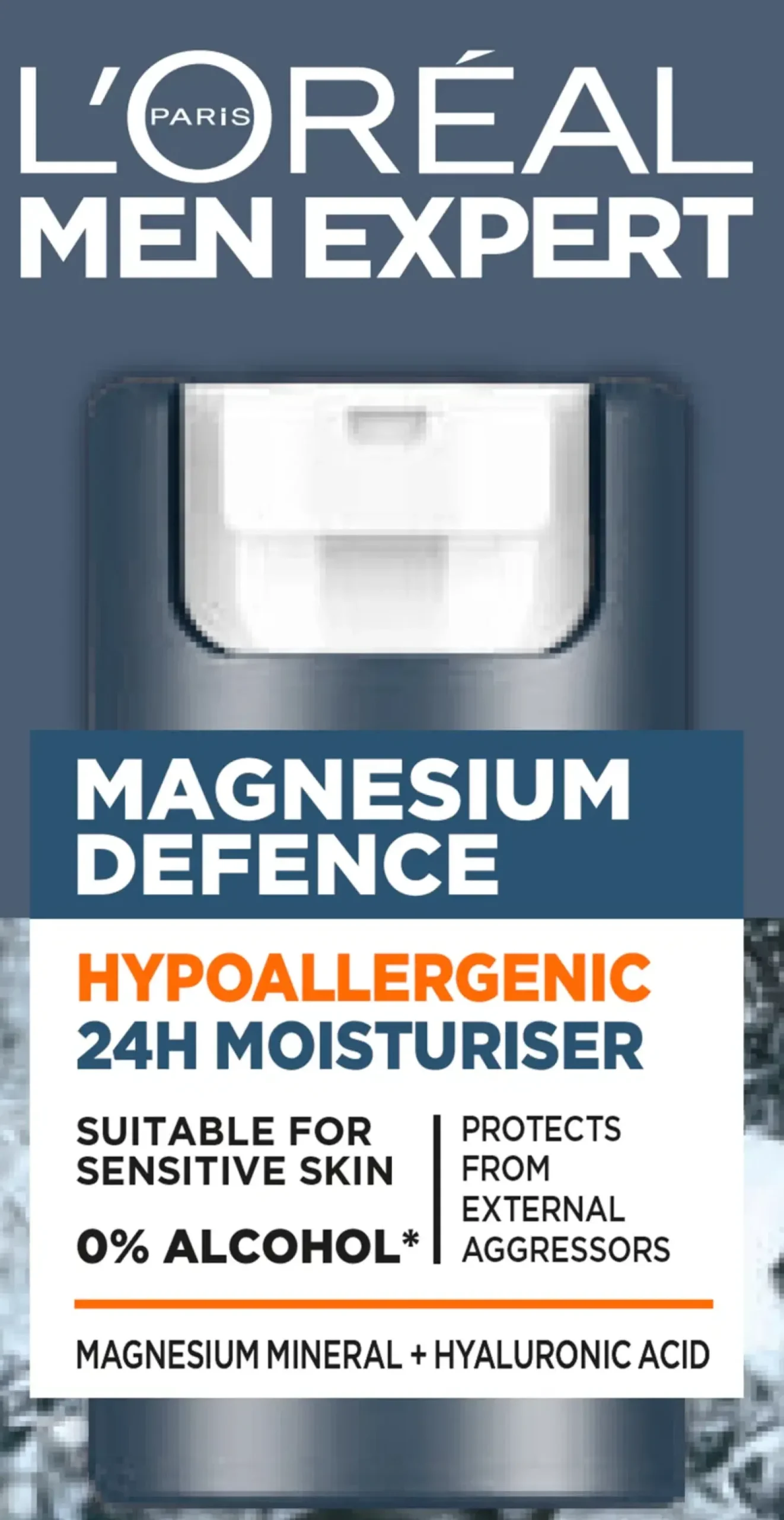 L'Oréal Paris Men Expert Magnesium Defense Hypoallergenic 24H kasvovoide 50 ml