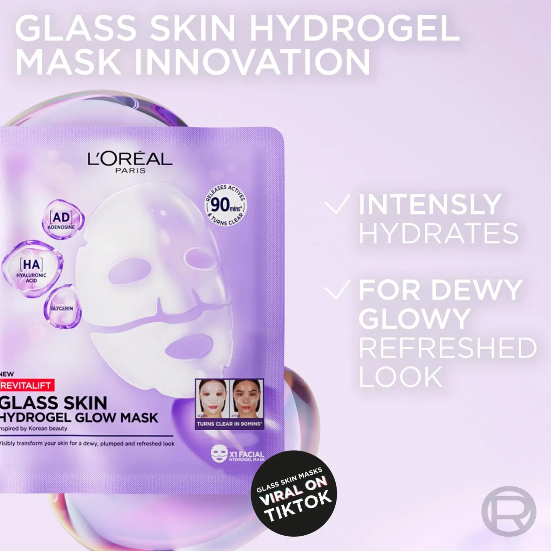L'Oréal Paris Revitalift Filler Glass Skin Kangasnaamio 1pcs