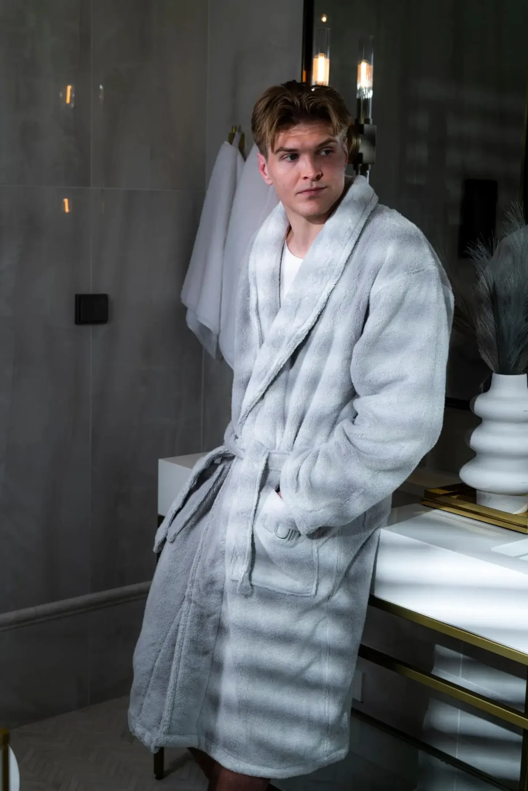Luin Living kylpytakki L Pearl Grey