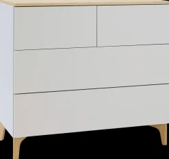 Lundia Fuuga laatikosto, cashmere, tammiviiluisella kansitasolla, tammijalat