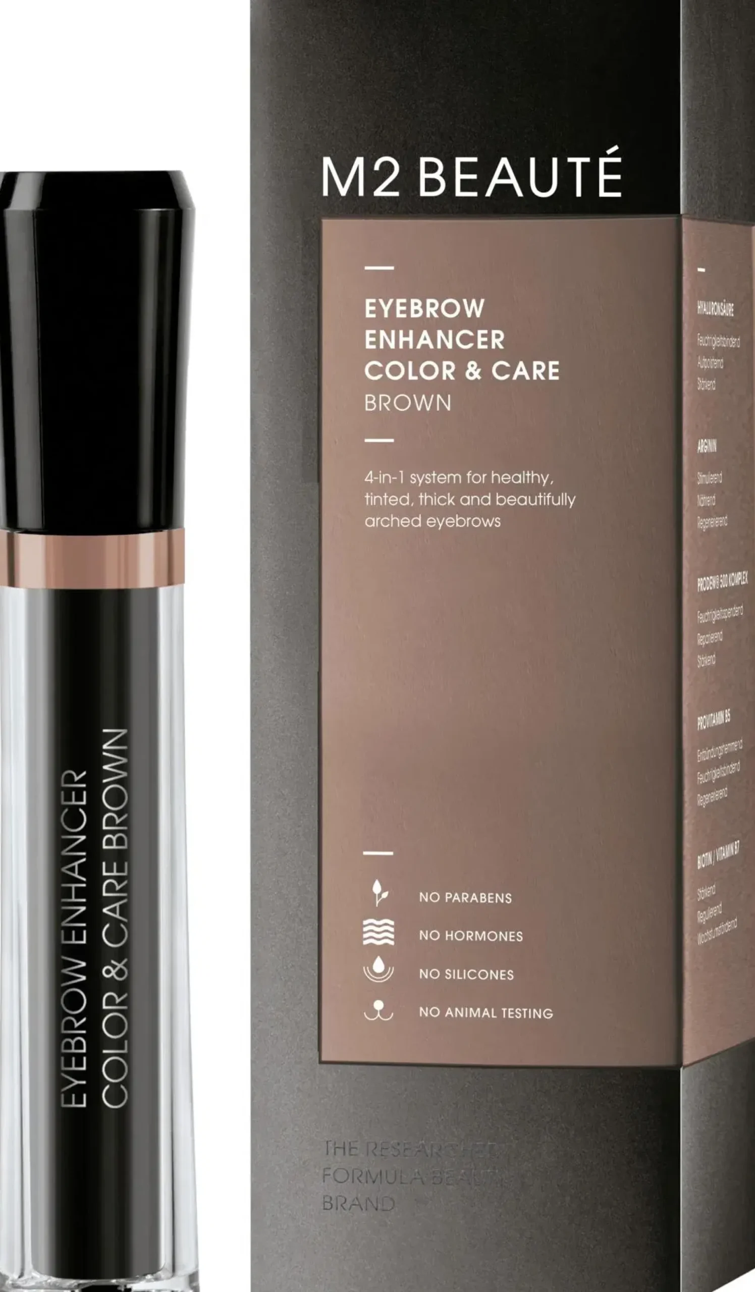 M2 Beauté Eyebrow Enhancer Color & Care Brown hoitotuote kulmille 6 ml