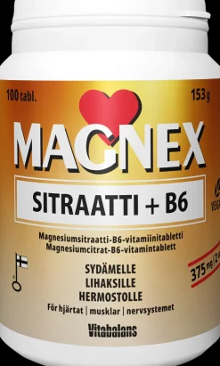 Magnex sitraatti + B6- vitamiini 100 tabl.