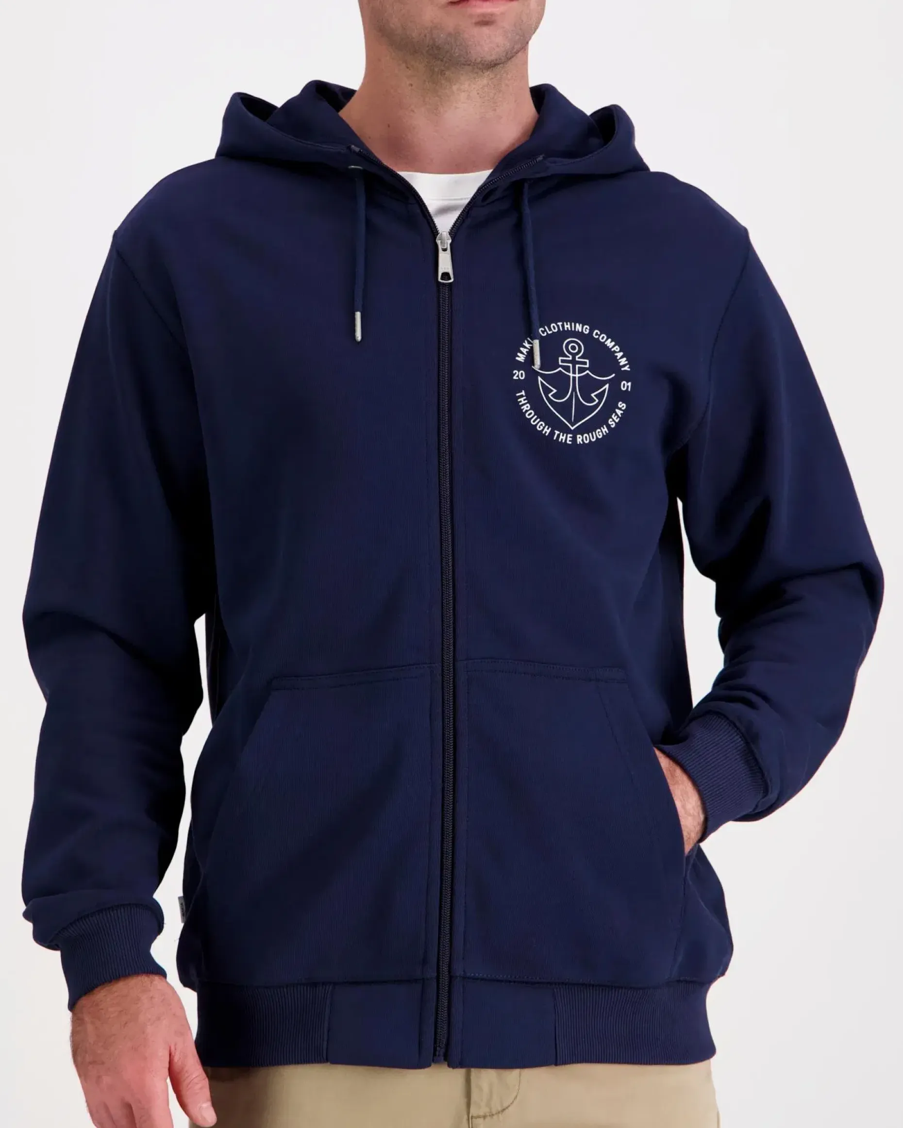 Makia Hook hupullinen vetoketjullinen collegepaita