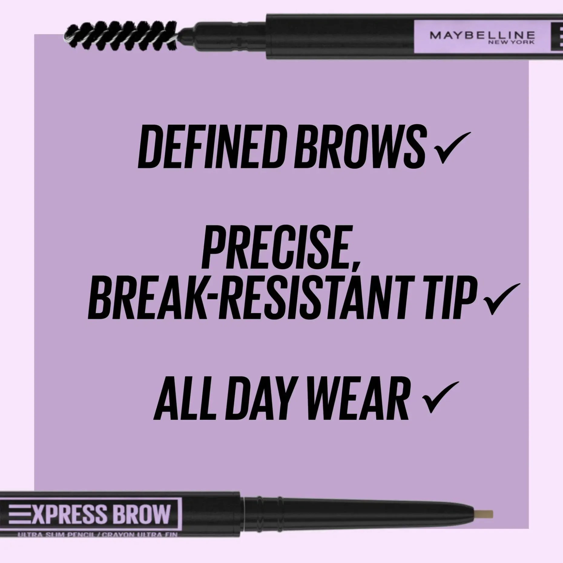 Maybelline New York Express Brow Ultra Slim 07 Black -kulmakynä 0,84g