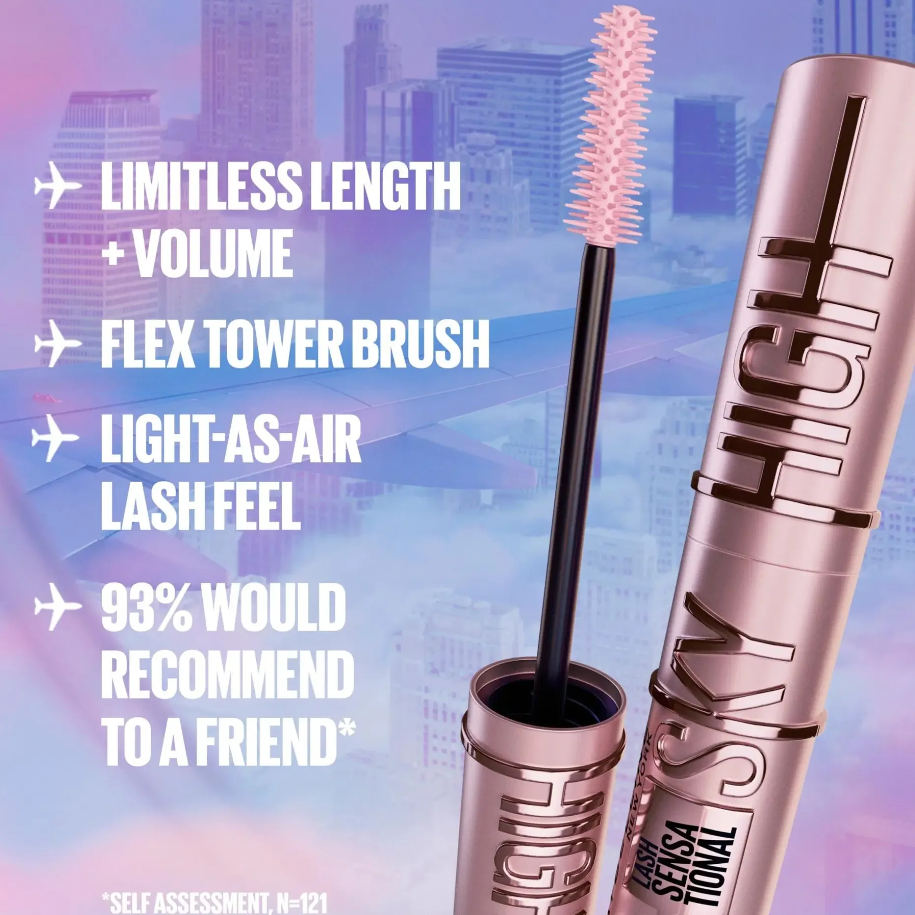 Maybelline New York Lash Sensational Sky High Pink Air maskara 7,2ml