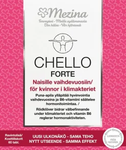 Mezina Chello Forte + B6 soija-yrttivalmiste ravintolisä 60 tabl. 38 g