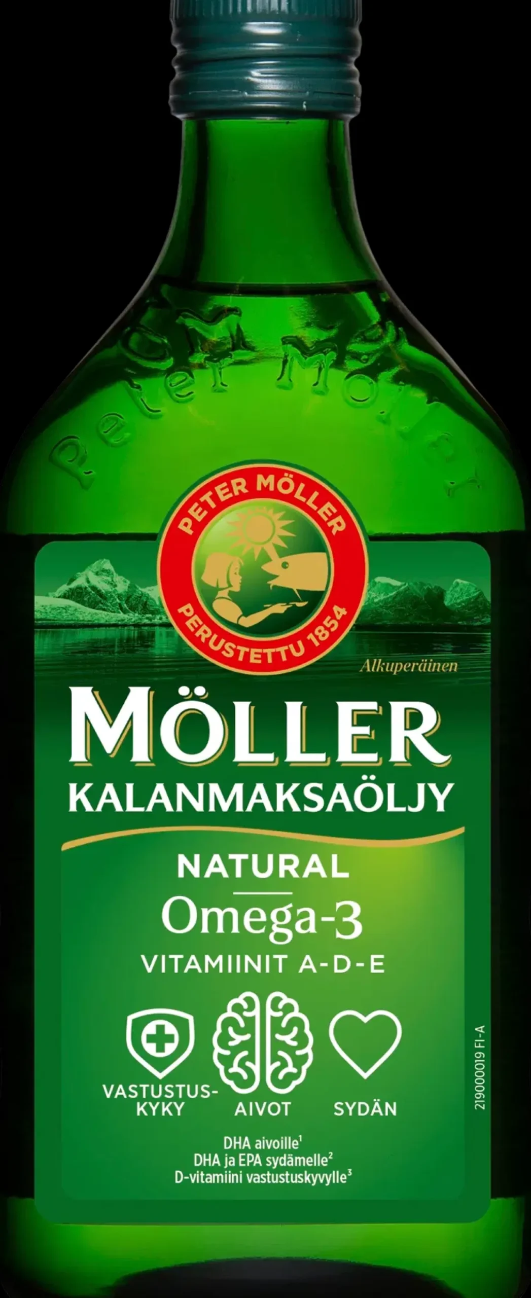 Möller Kalanmaksaöljy Natural Omega-3 Vitamiinit A-D-E ravintolisä 500ml