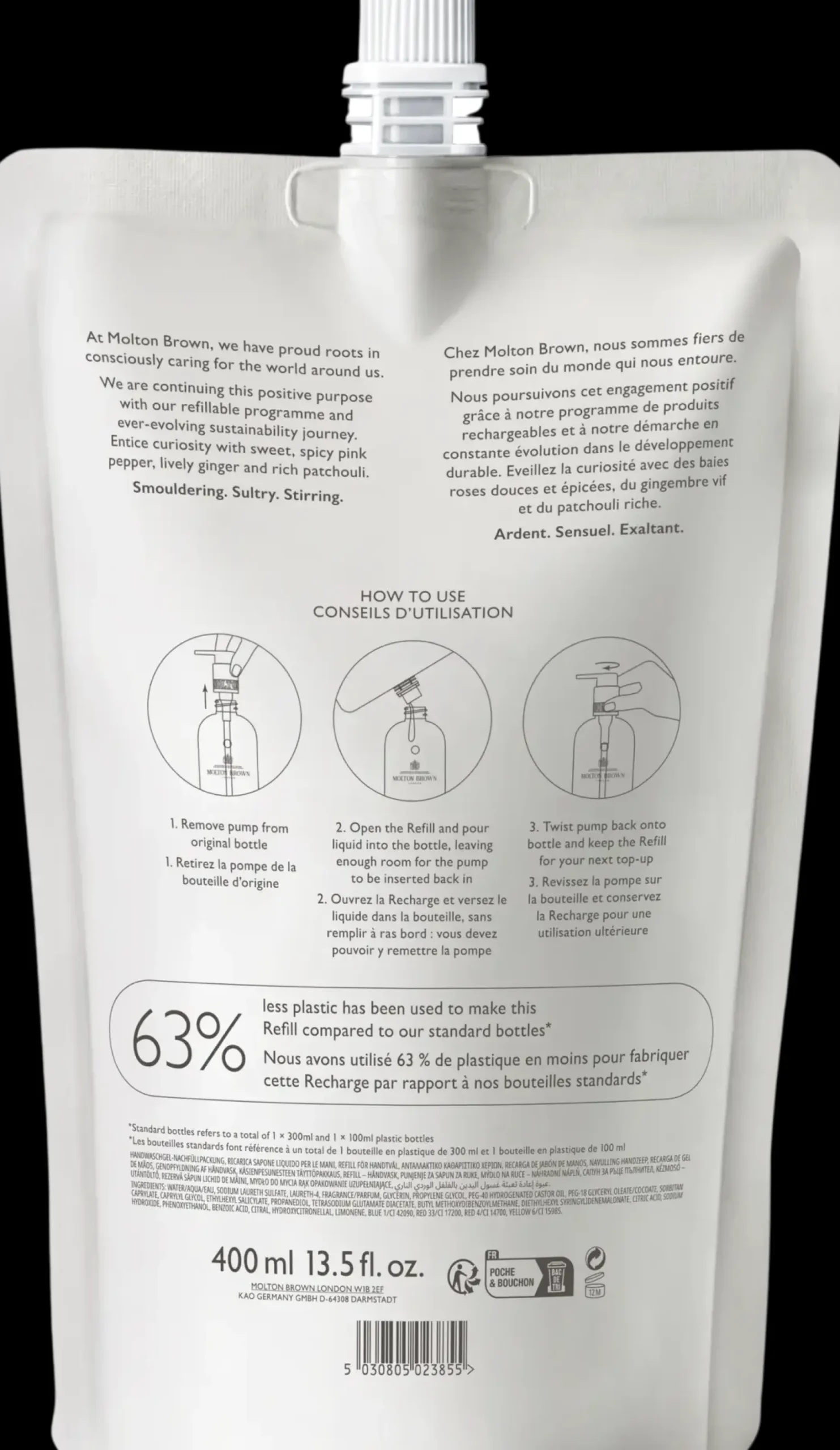 Molton Brown Fiery Pink Pepper Hand Wash Refill käsisaippuan täyttöpakkaus 400 ml
