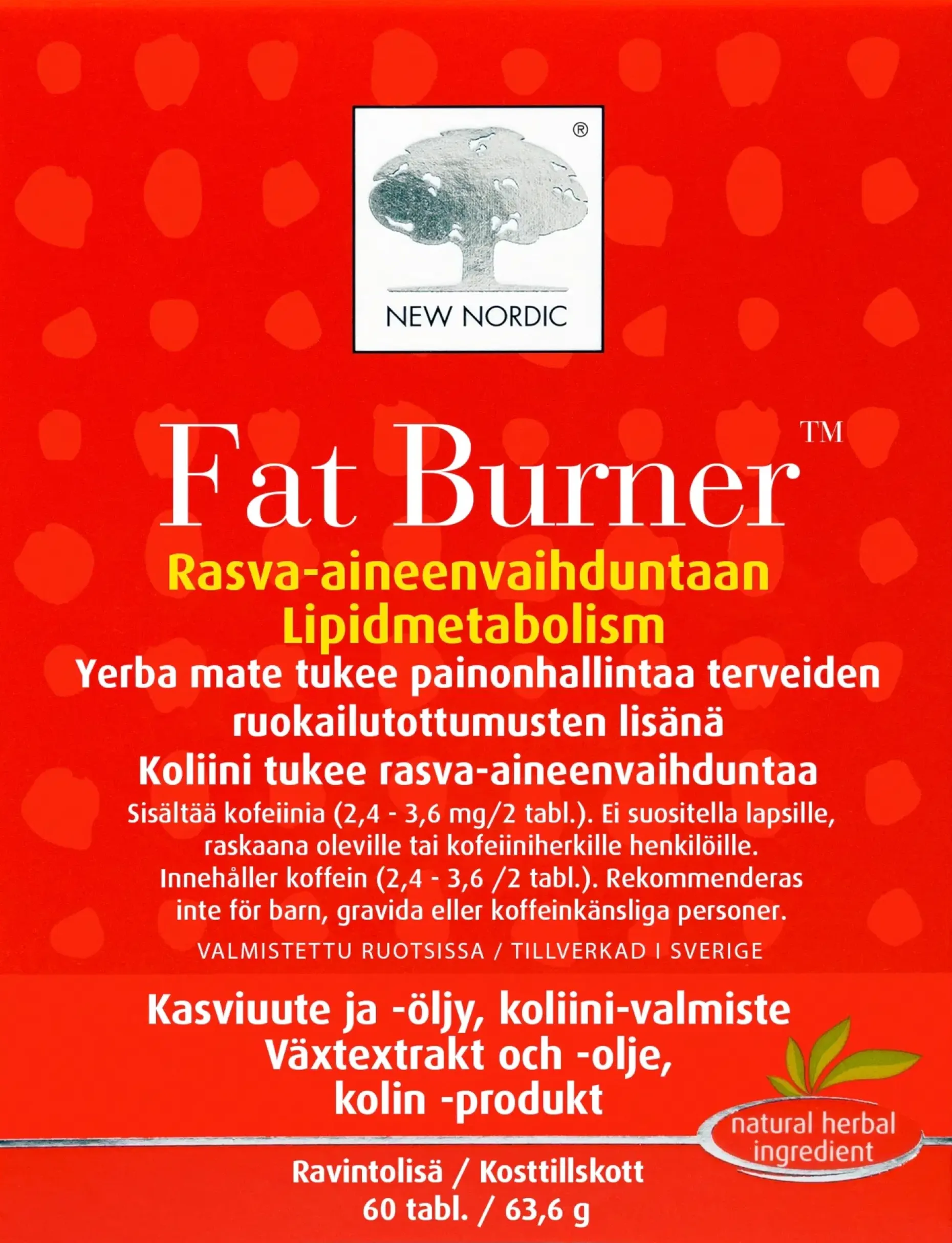 New Nordic Fat Burner™ ravintolisä 60 tabl./ 63,6 g