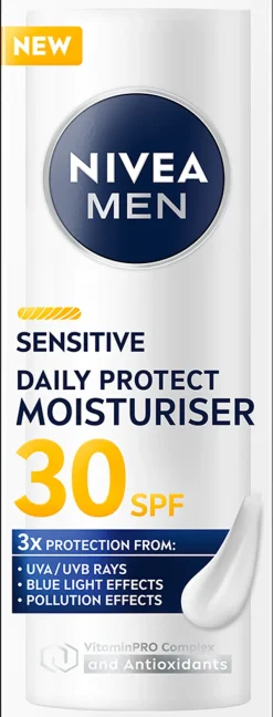NIVEA MEN 50ml Sensitive Daily Protect Moisturiser SK30 -kasvovoide