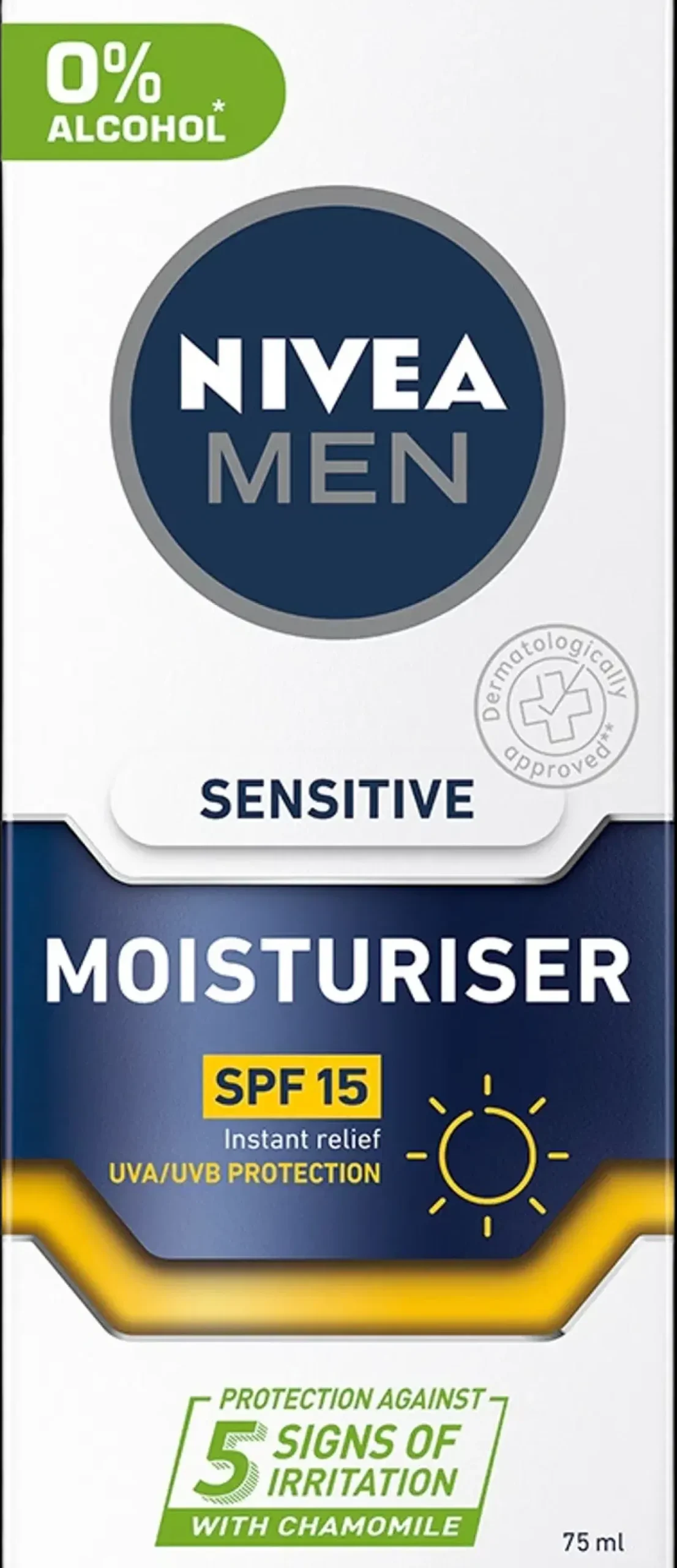 NIVEA MEN 75ml Sensitive Moisturiser SK15 -kasvovoide