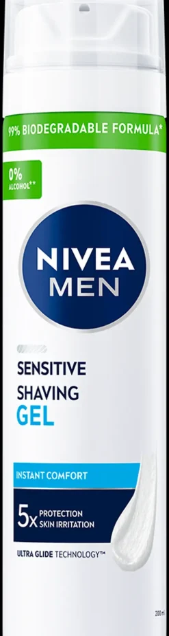 NIVEA MEN 200ml Sensitive Shaving Gel -parranajogeeli