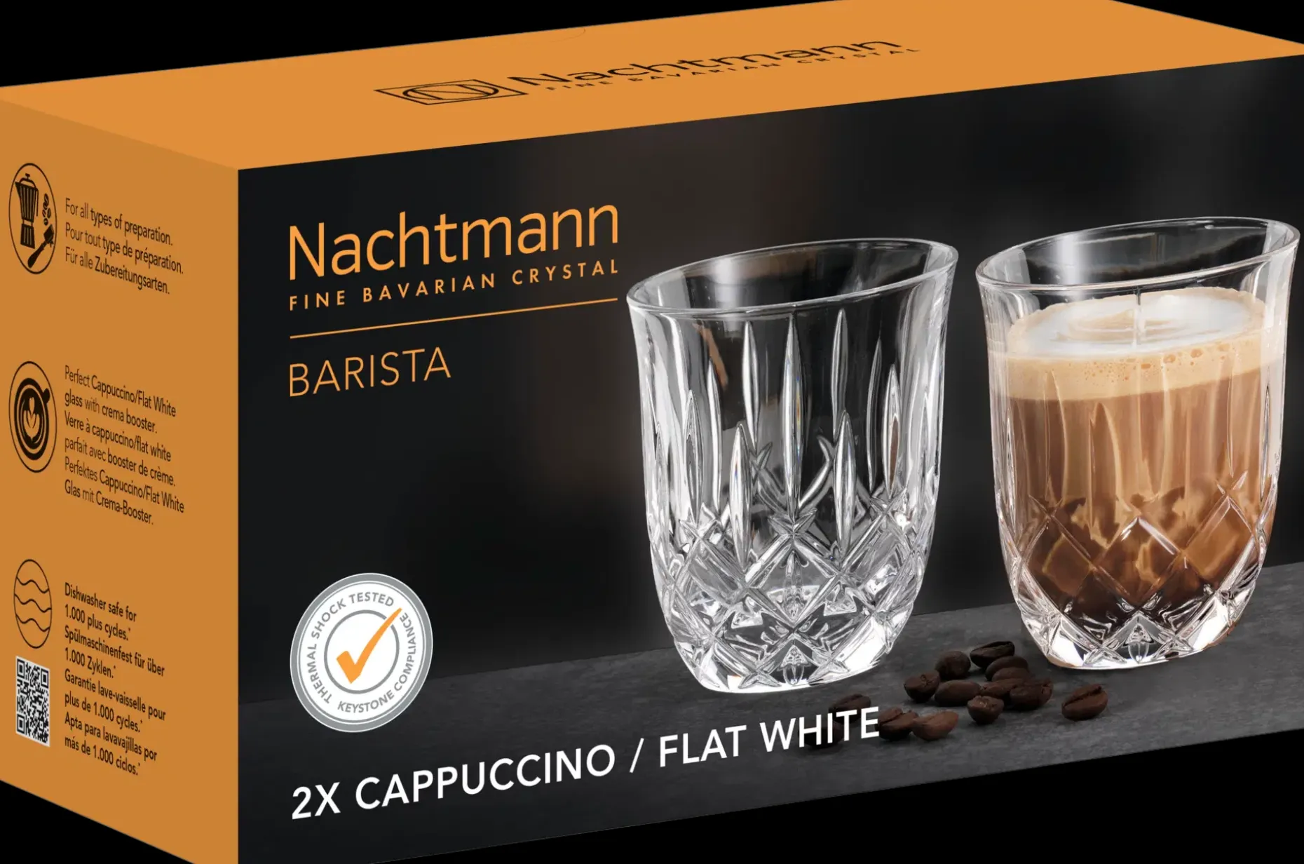 Noblesse Barista Cappuccino/Flat lasi 234 ml kirkas 2 kpl