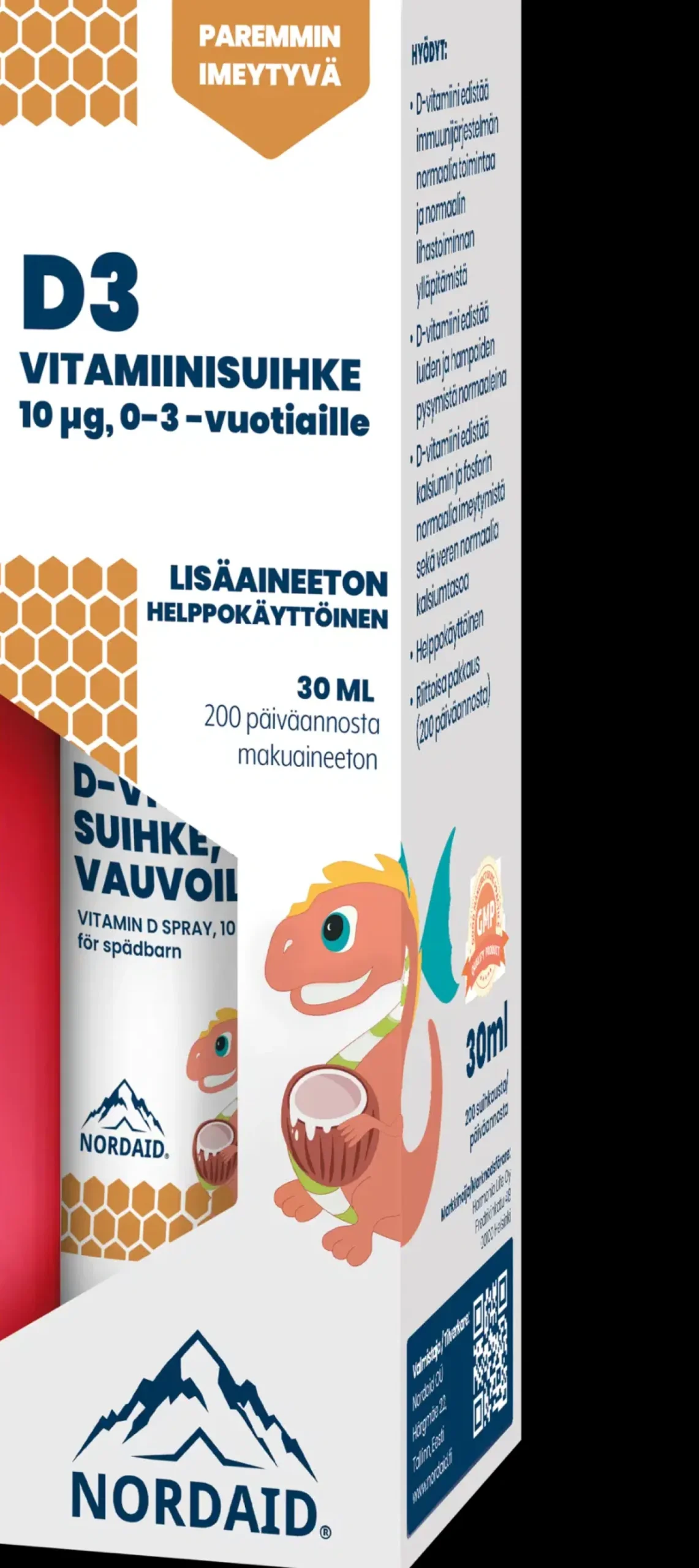 Nordaid D-vitamiinisuihke vauvoille (0-3 -vuotiaille) 30 ml