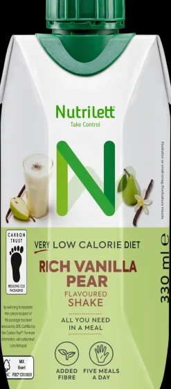 Nutrilett VLCD Rich Vanilla Pear Flavoured shake Valmis pirtelö 330ml