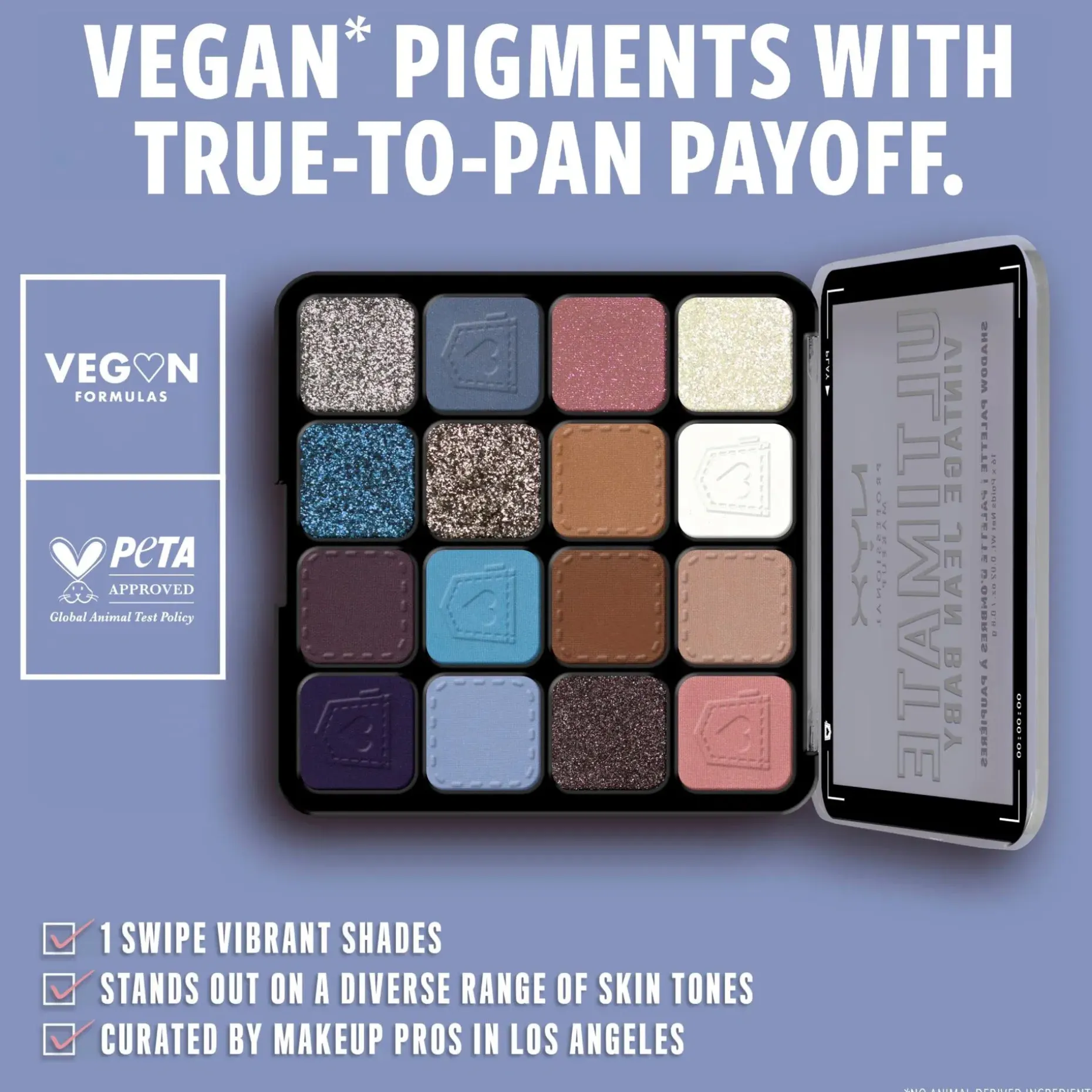 NYX Professional Makeup Ultimate Shadow Palette -luomiväripaletti 01W Vintage Jean Baby 13,28 g