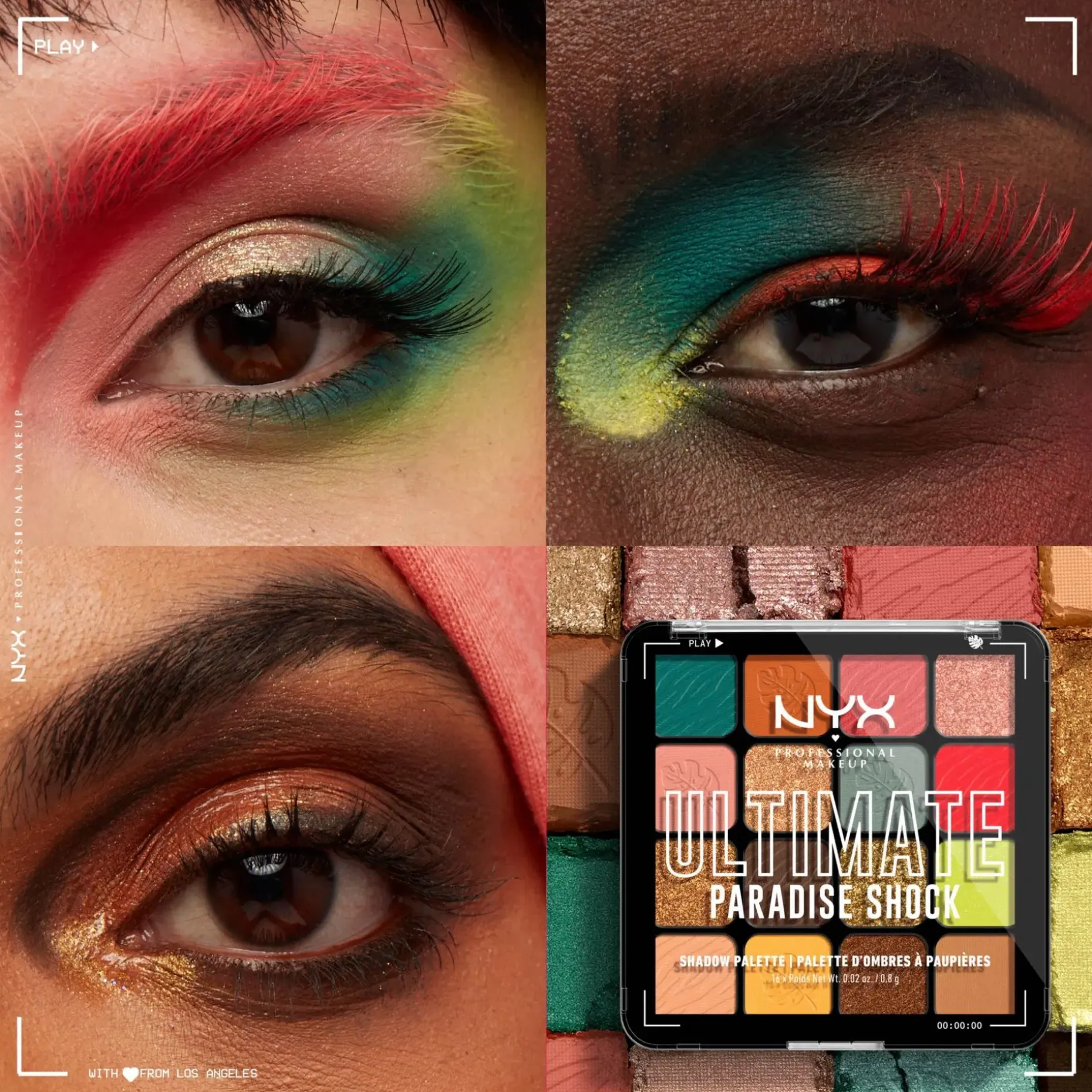 NYX Professional Makeup Ultimate Shadow Palette -luomiväripaletti 02W Paradise Shock 13,28 g