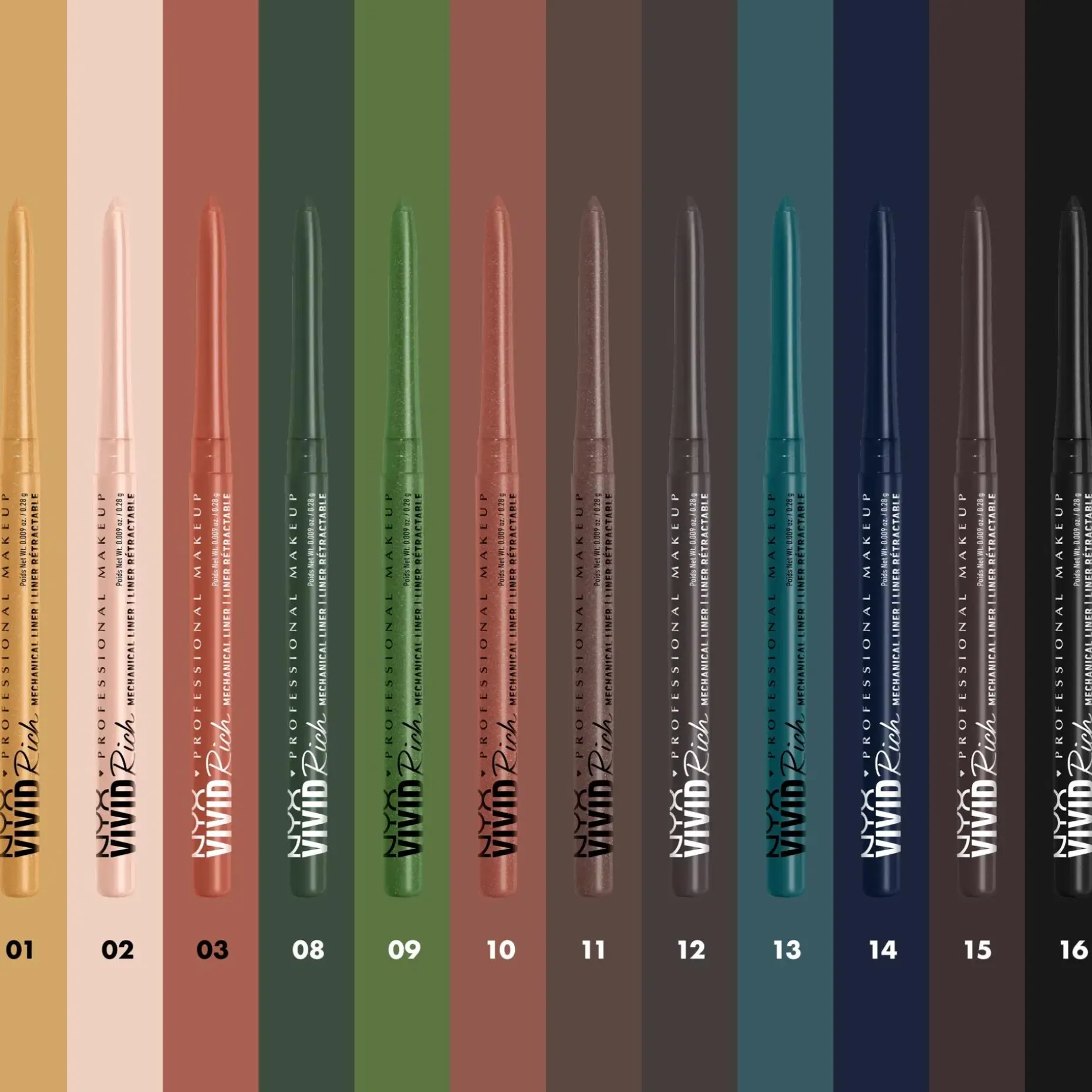 NYX Professional Makeup Vivid Rich Mechanical Liner silmänrajauskynä 0,28 g