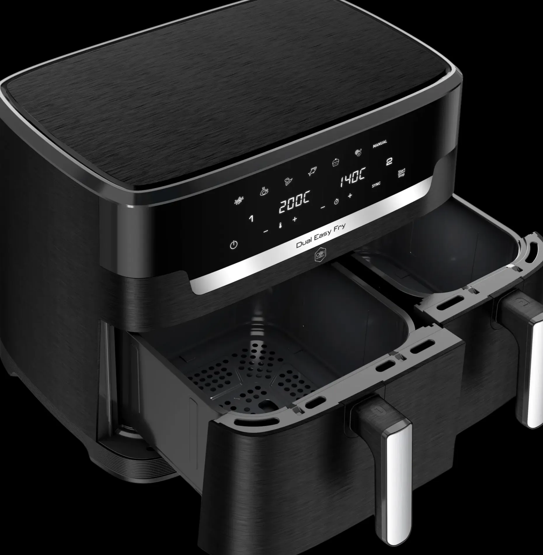 OBH Nordica XXL Dual Easy 11l air fryer AG9428S0 musta