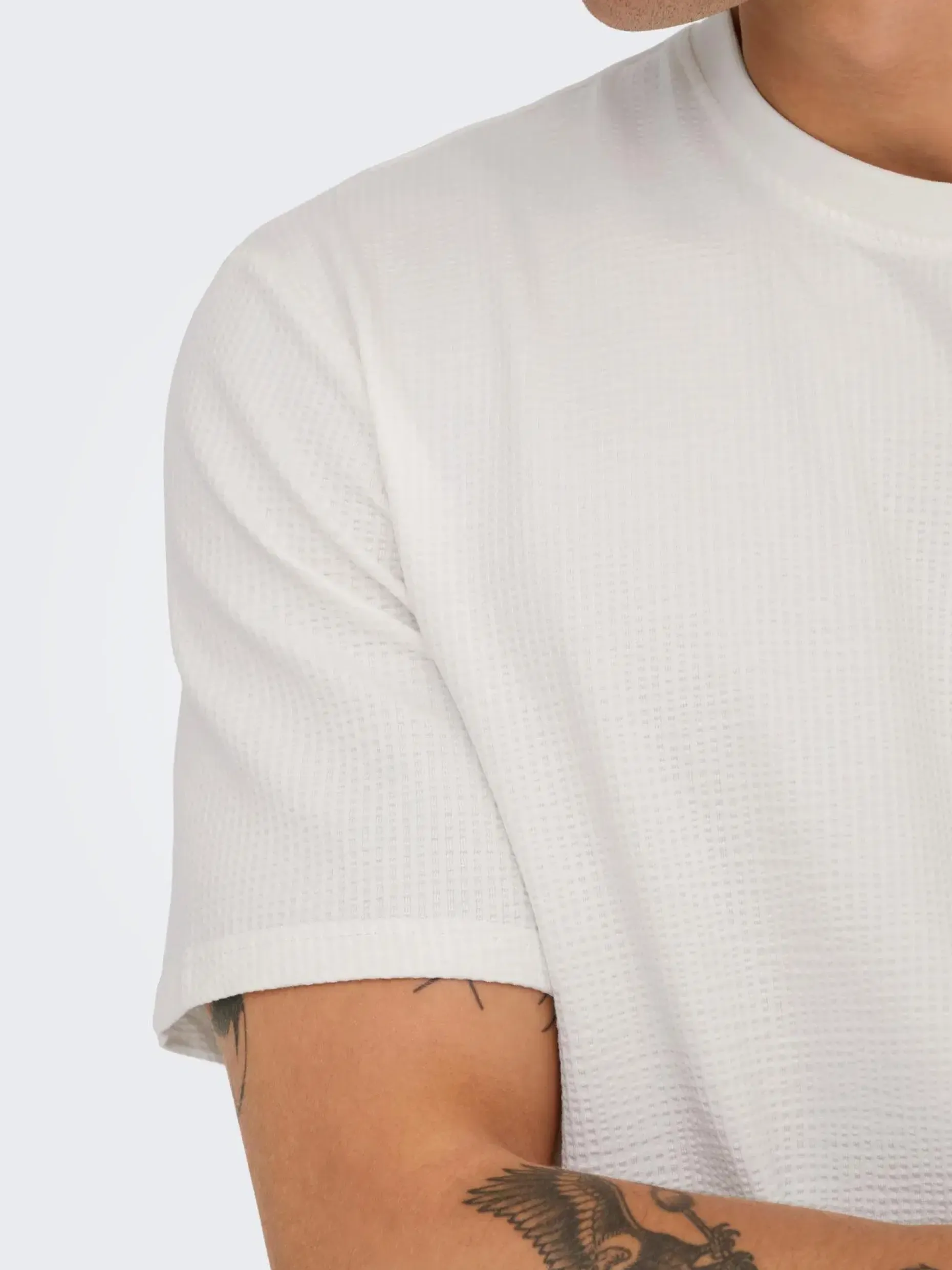 Only & Sons Onskian seersucker t-paita