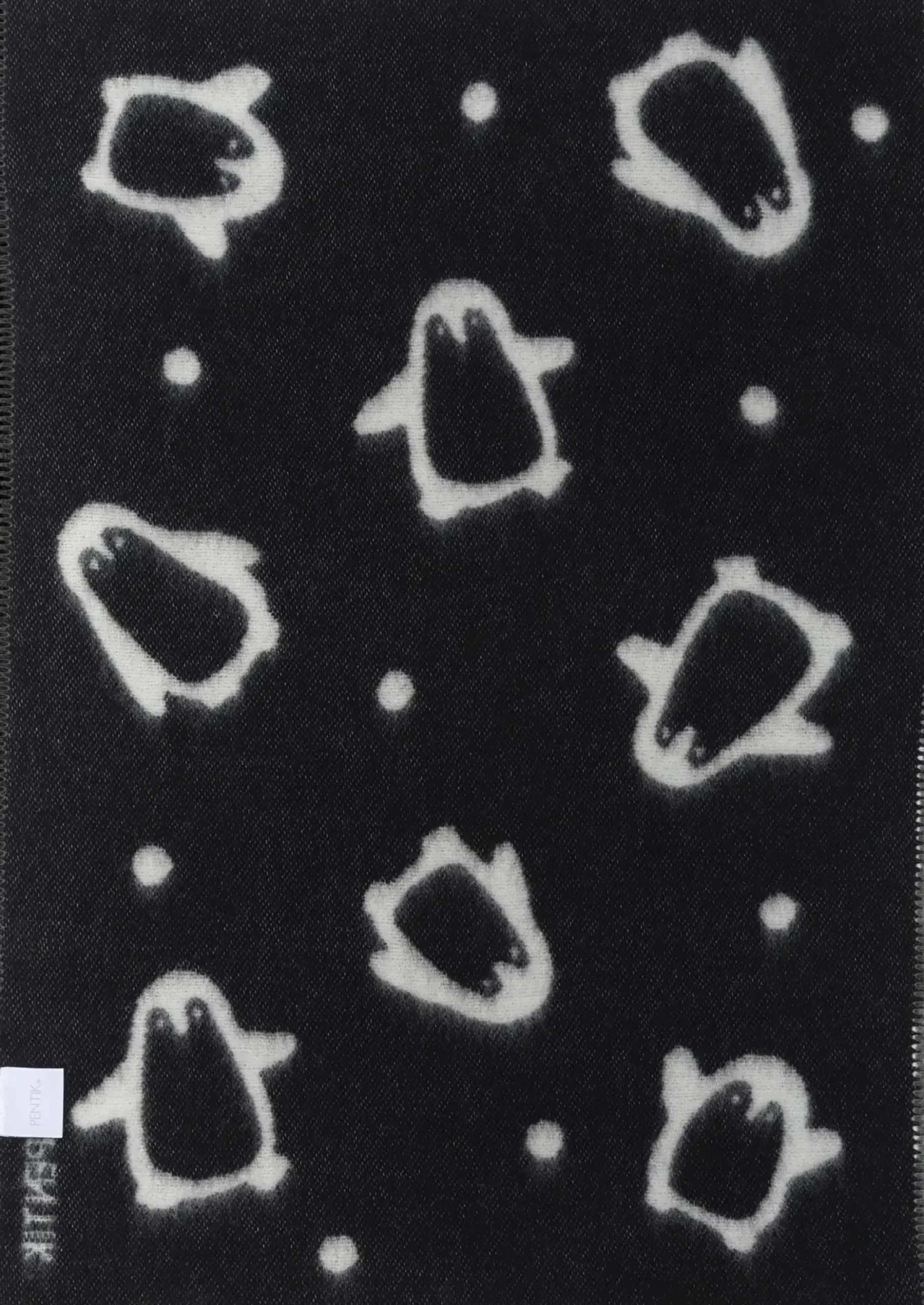 Pentik Pingviini torkkupeitto 60x90 cm musta