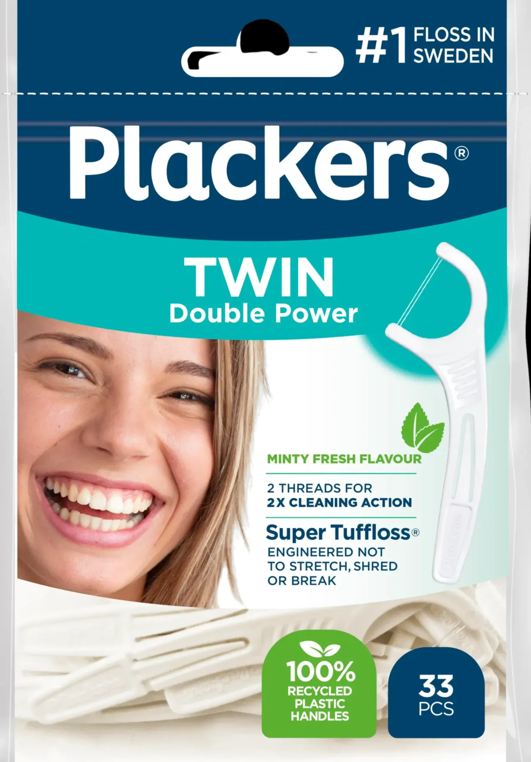 Plackers Twin Hammaslankain 33kpl