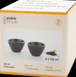 Point Virgule teekupit 2 kpl 120 ml valurauta musta