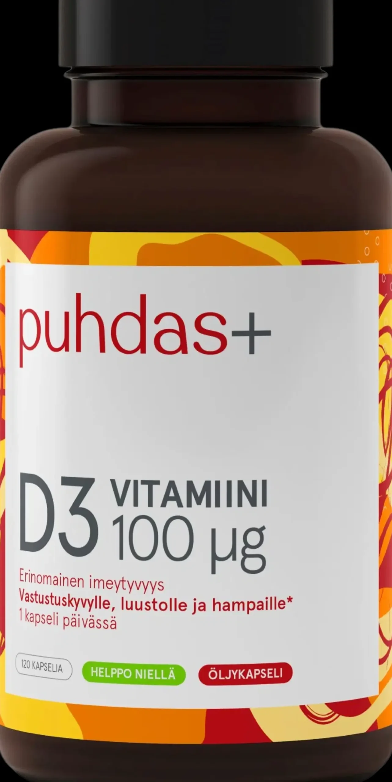 Puhdas+ D3-Vitamiini 100µg 120 kaps