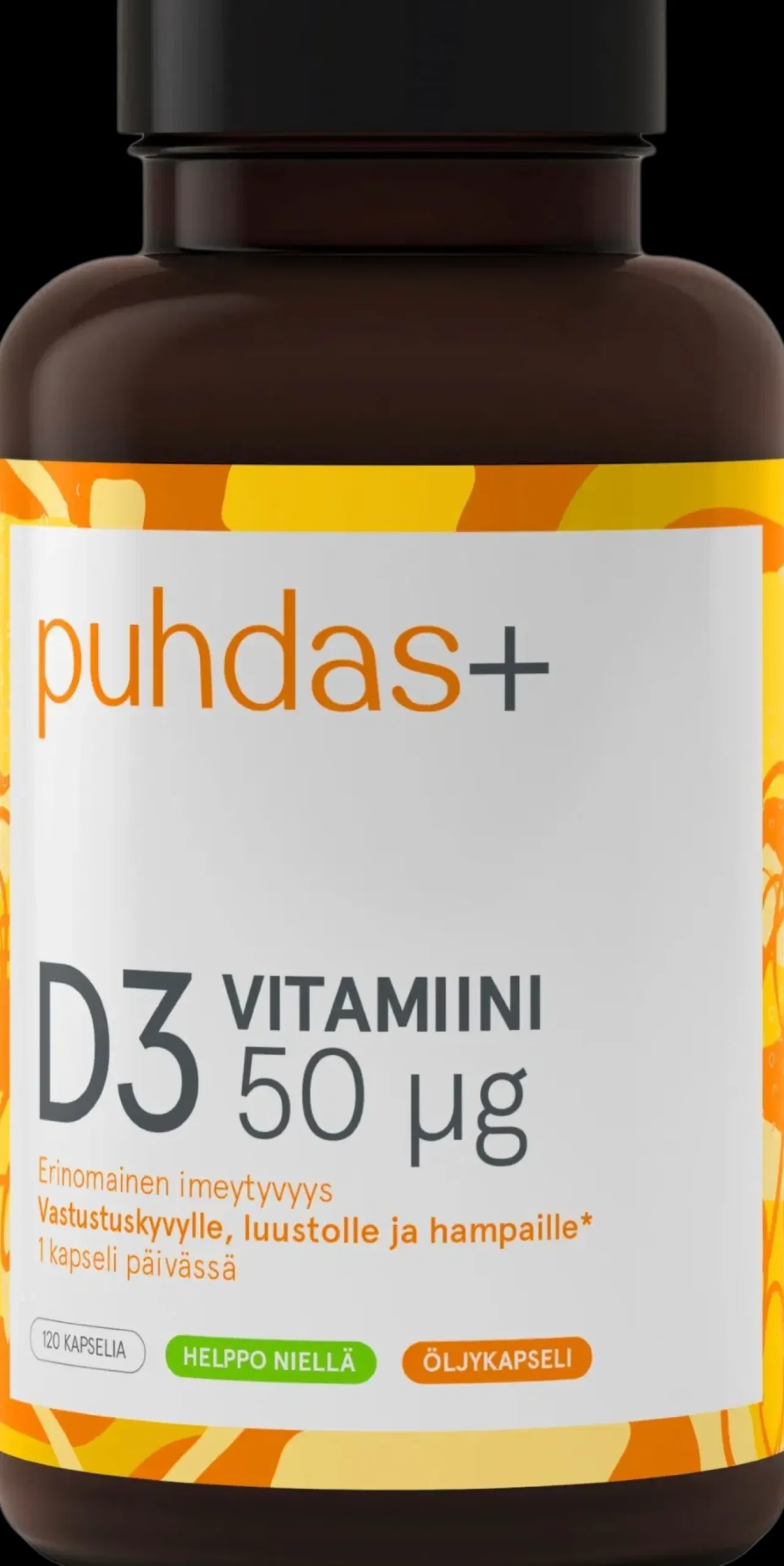 Puhdas+ D3-Vitamiini 50µg 120 kaps
