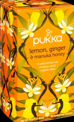 Pukka 20p Yrttitee Lemon, Ginger & Manuka Honey luomu