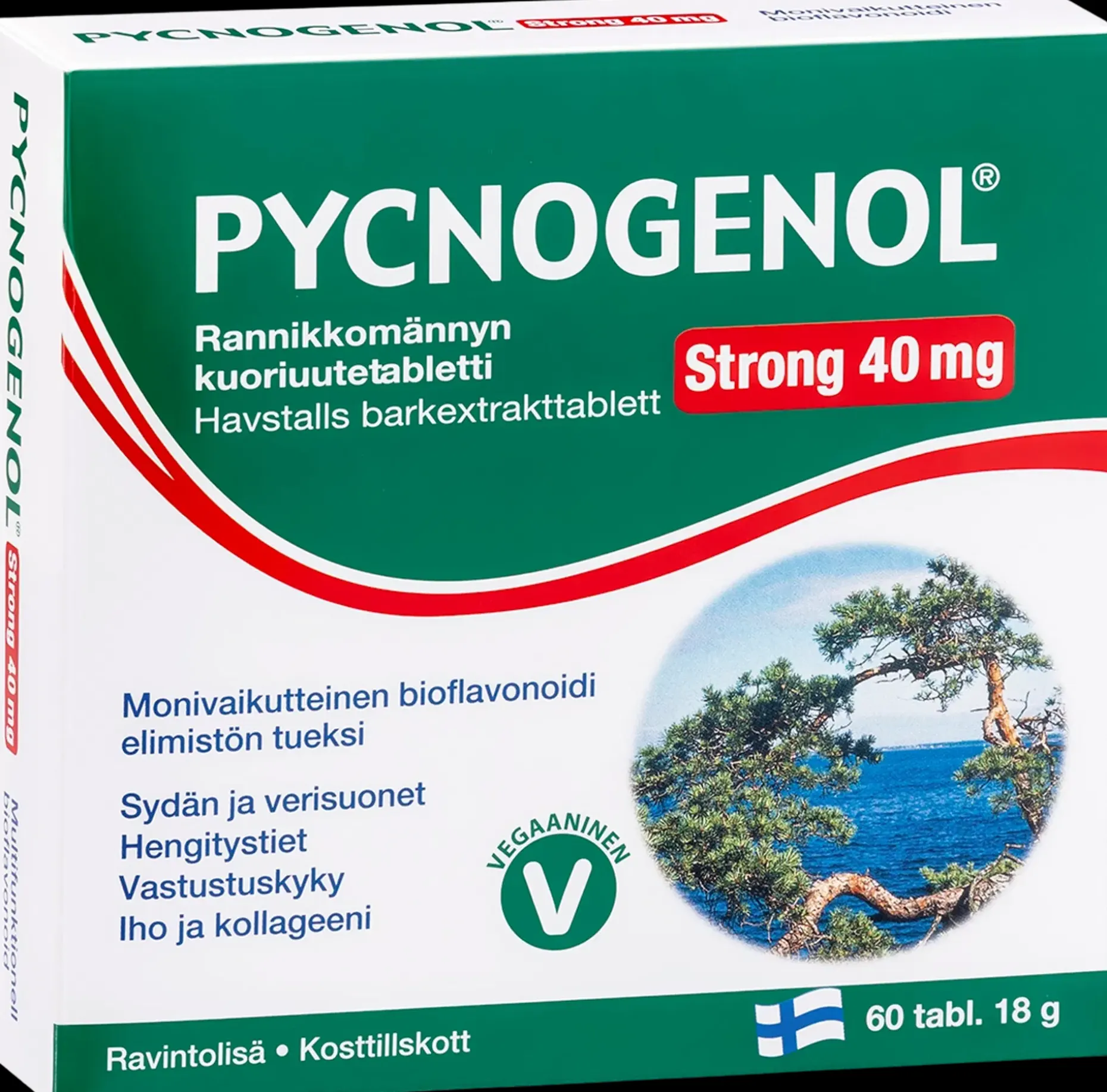 Pycnogenol Strong 40 mg rannikkomännyn kuoriuutetabletti 60 tabl
